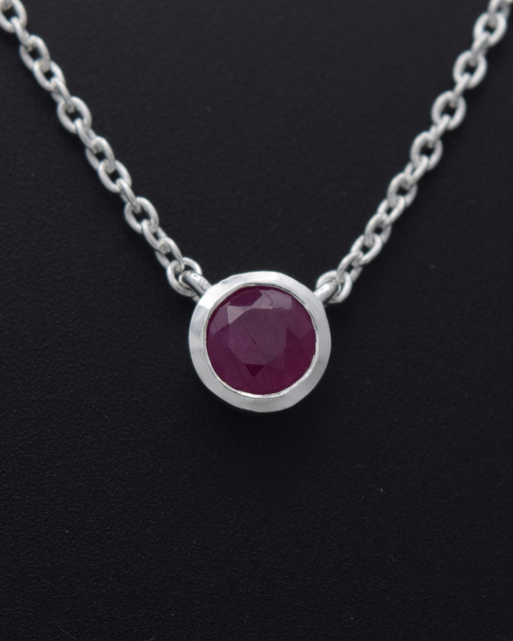 Ruby Aurora Birthstone Necklace | Silvaria