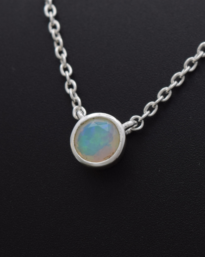 Ethiopian Opal Aurora Birthstone Necklace | Silvaria