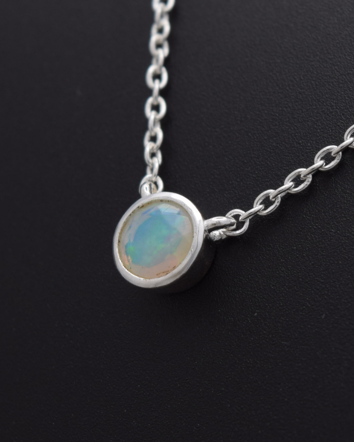 Ethiopian Opal Aurora Birthstone Necklace | Silvaria