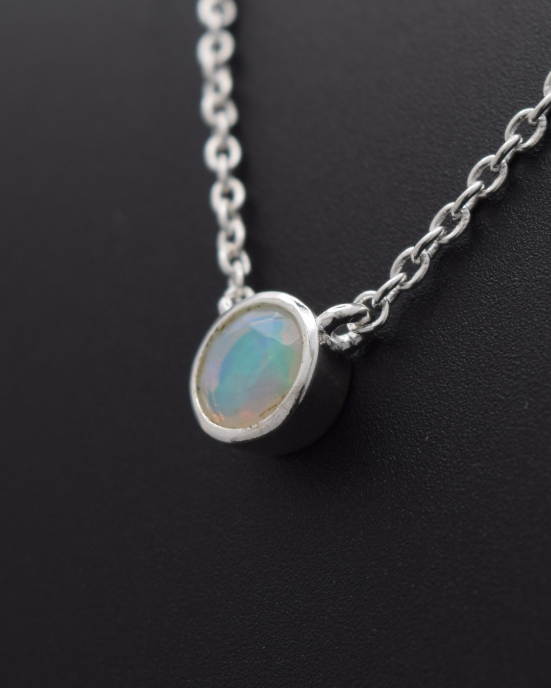 Ethiopian Opal Aurora Birthstone Necklace | Silvaria