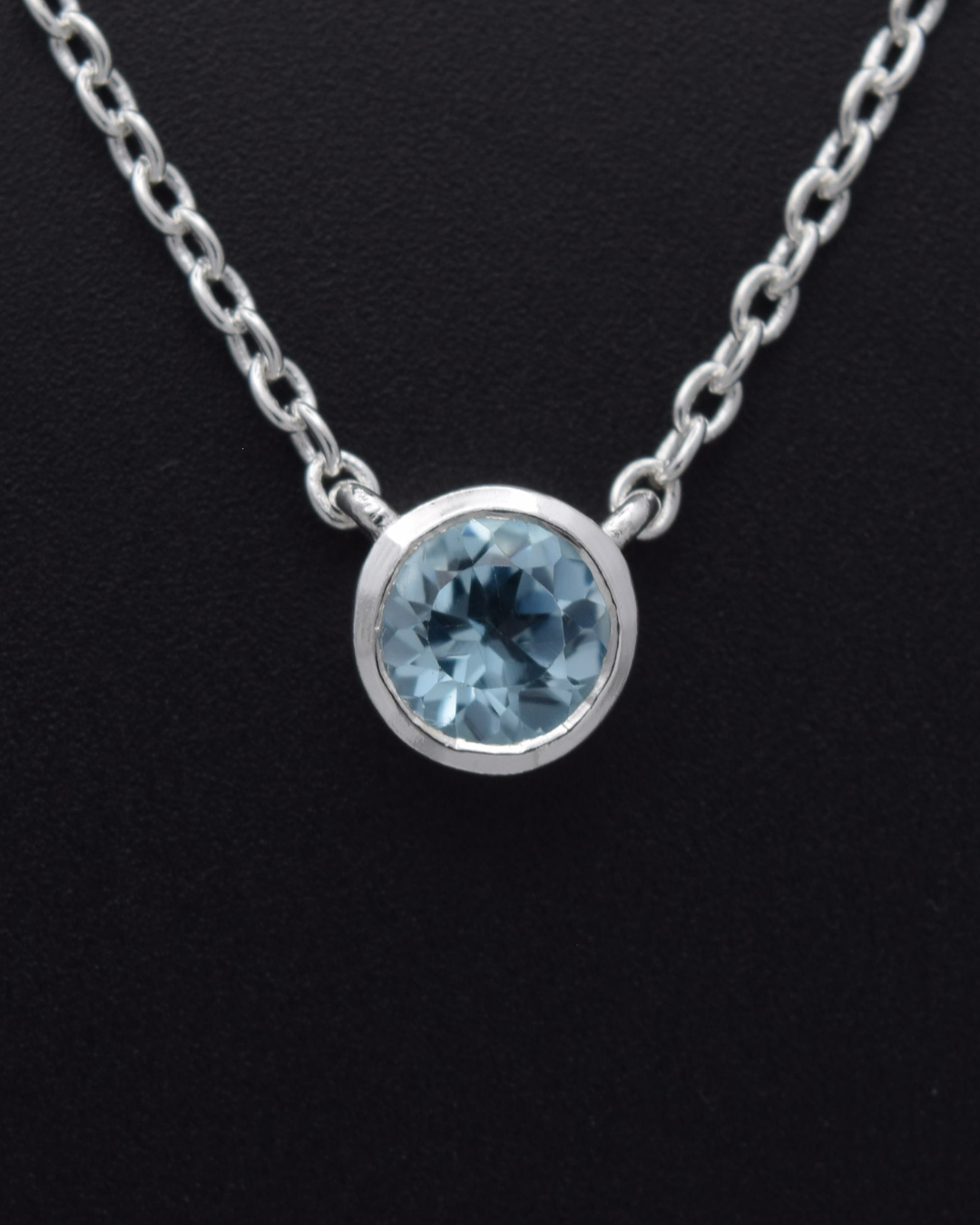Blue Topaz Aurora Birthstone Necklace | Silvaria