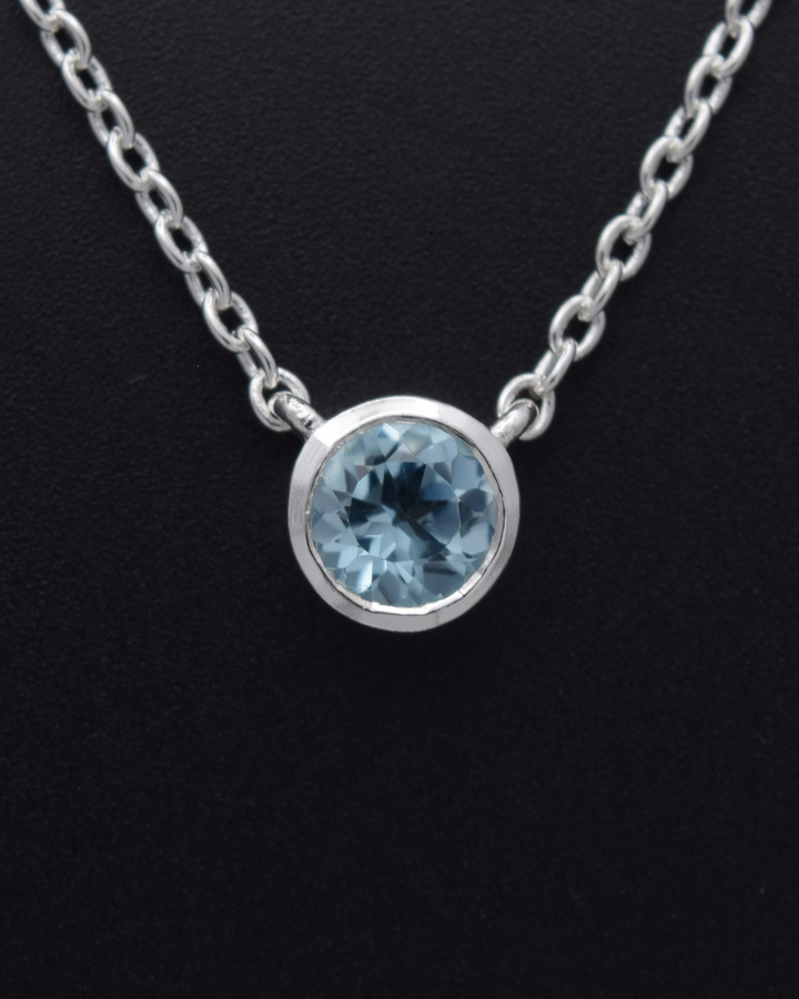 Blue Topaz Aurora Birthstone Necklace | Silvaria