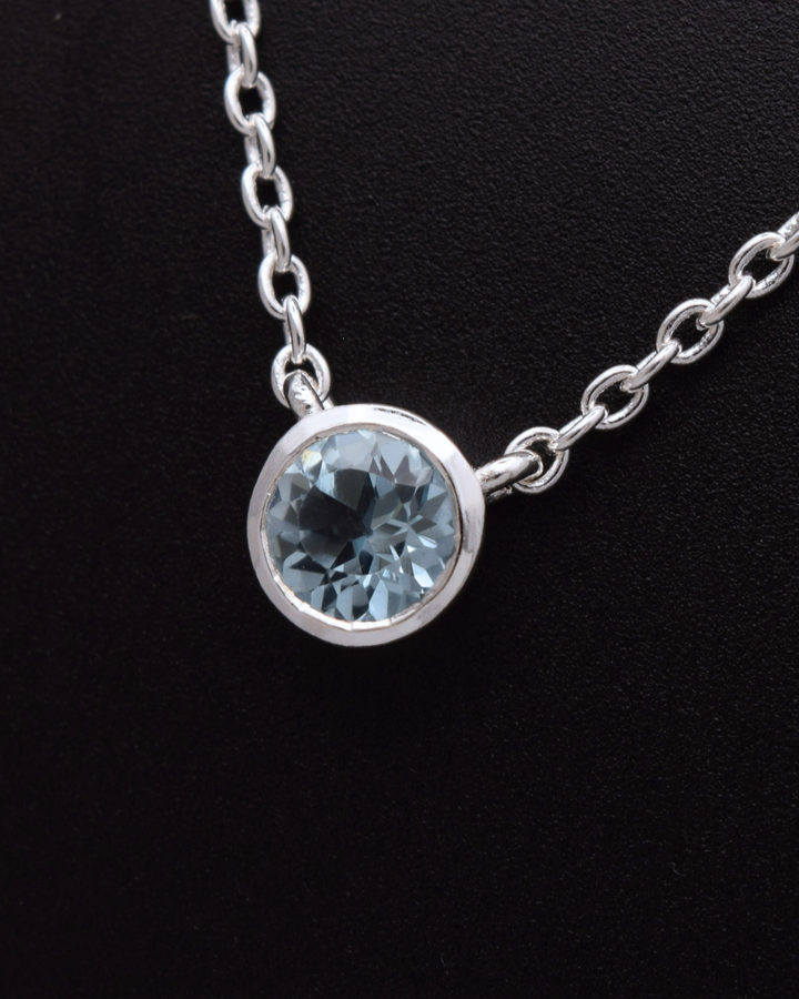 Blue Topaz Aurora Birthstone Necklace | Silvaria