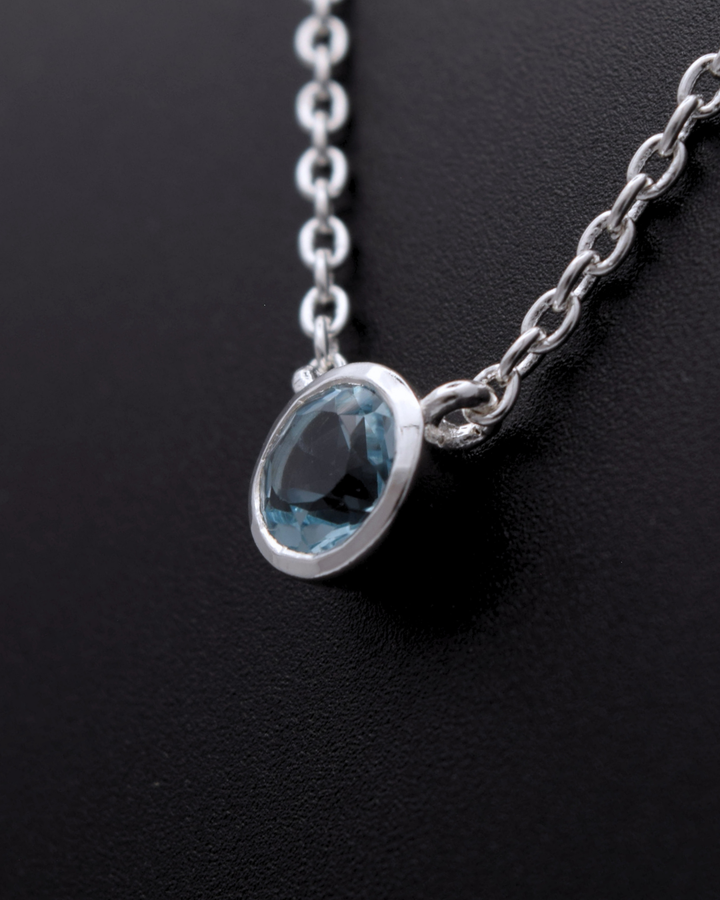 Blue Topaz Aurora Birthstone Necklace | Silvaria