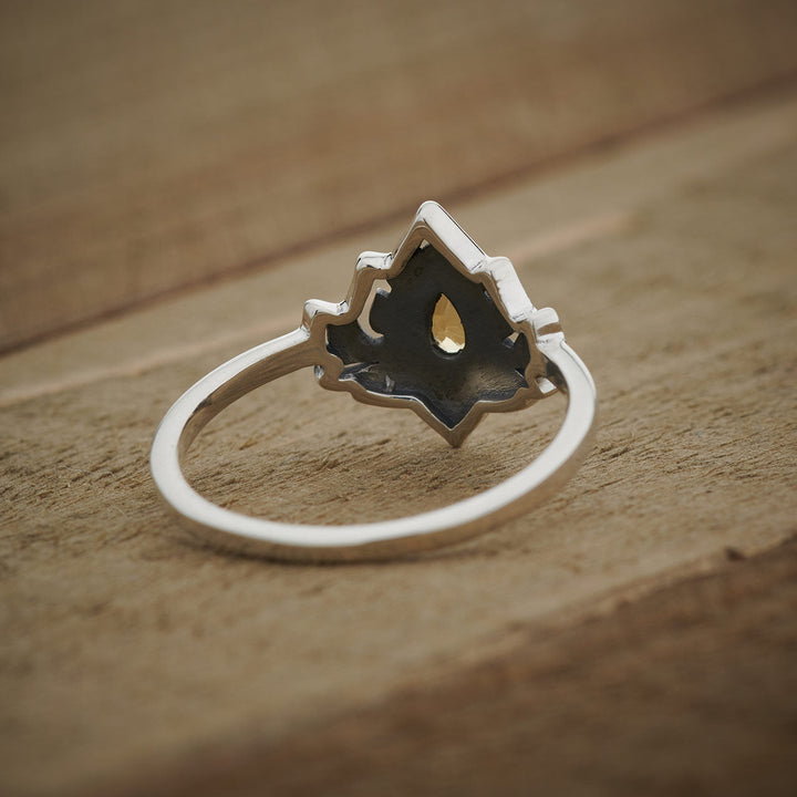 Citrine Sterling Silver Lotus Ring