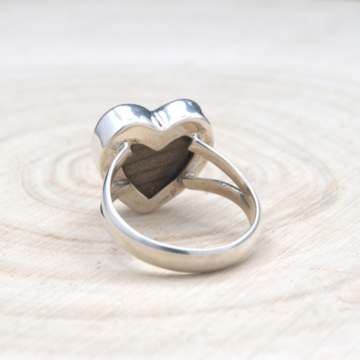 Mixed Butterfly Heart Fine Silver Ring