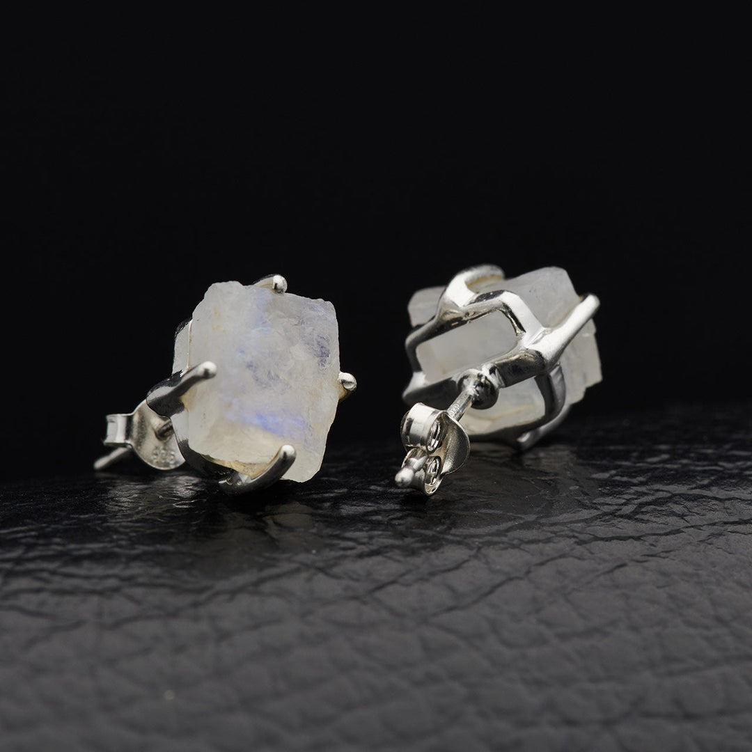 Moonstone Sterling Silver Stud Earrings