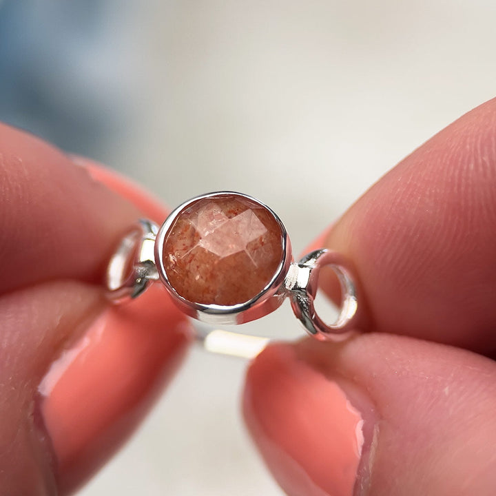 Sunstone Sterling Silver Trinity Ring
