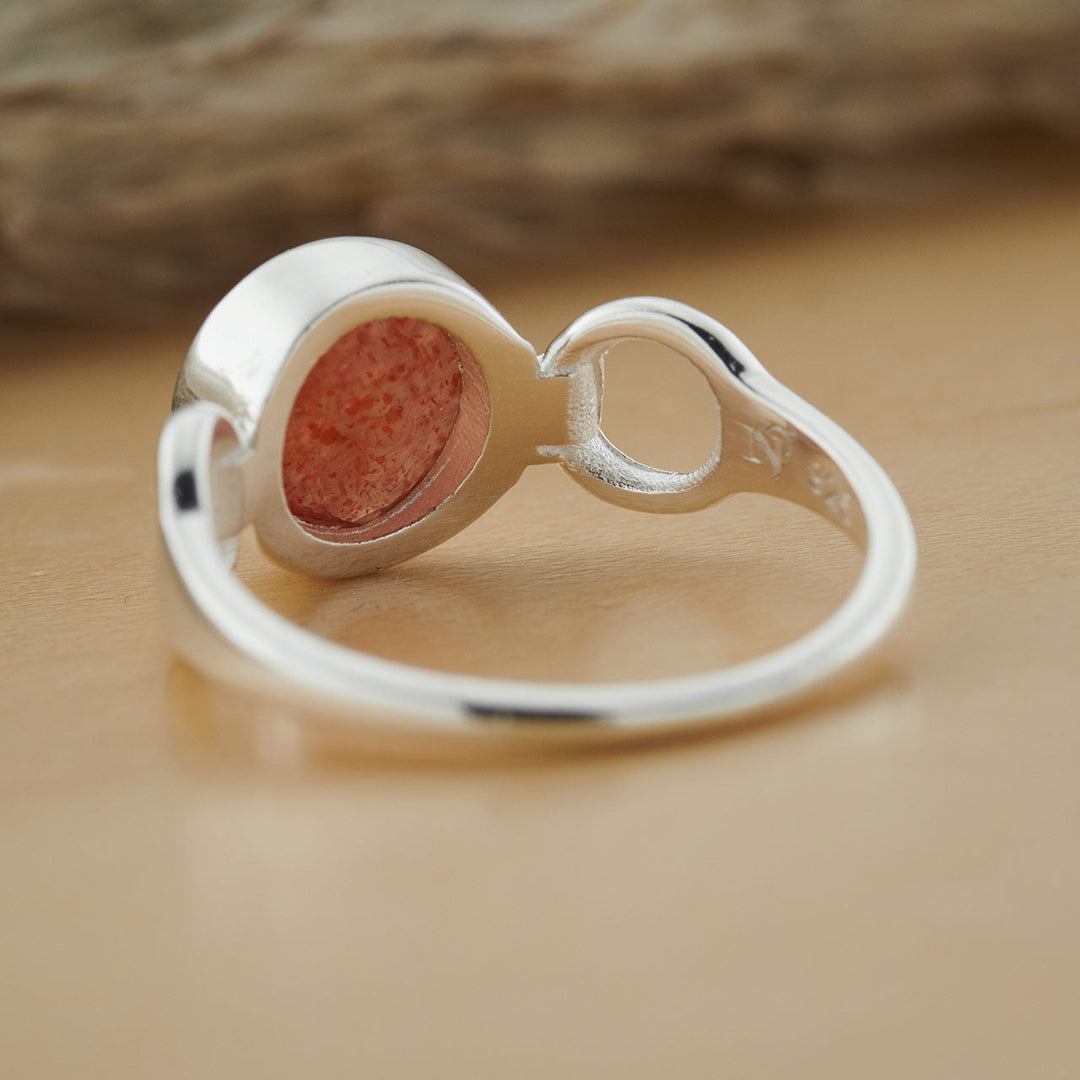 Sunstone Sterling Silver Trinity Ring