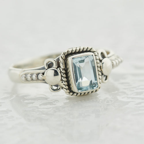 Blue Topaz Sterling Silver Orion Ring