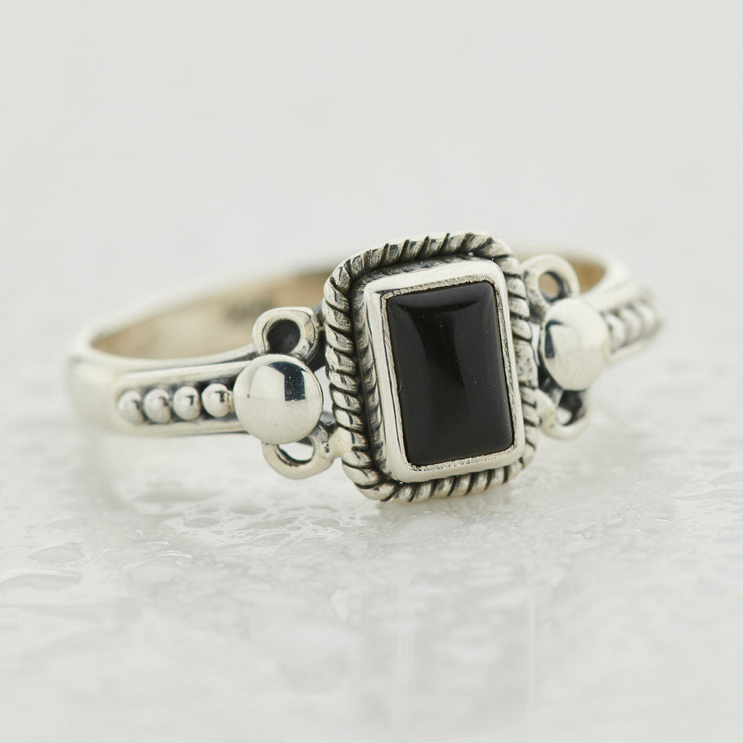 Black Onyx Sterling Silver Orion Ring