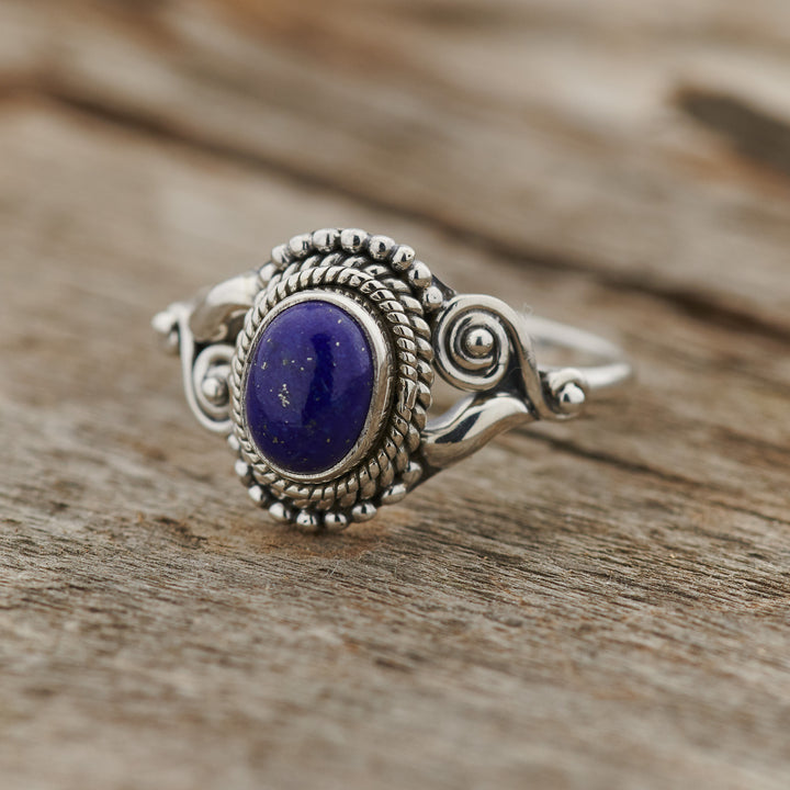 Lapis Sterling Silver Dahlia Ring