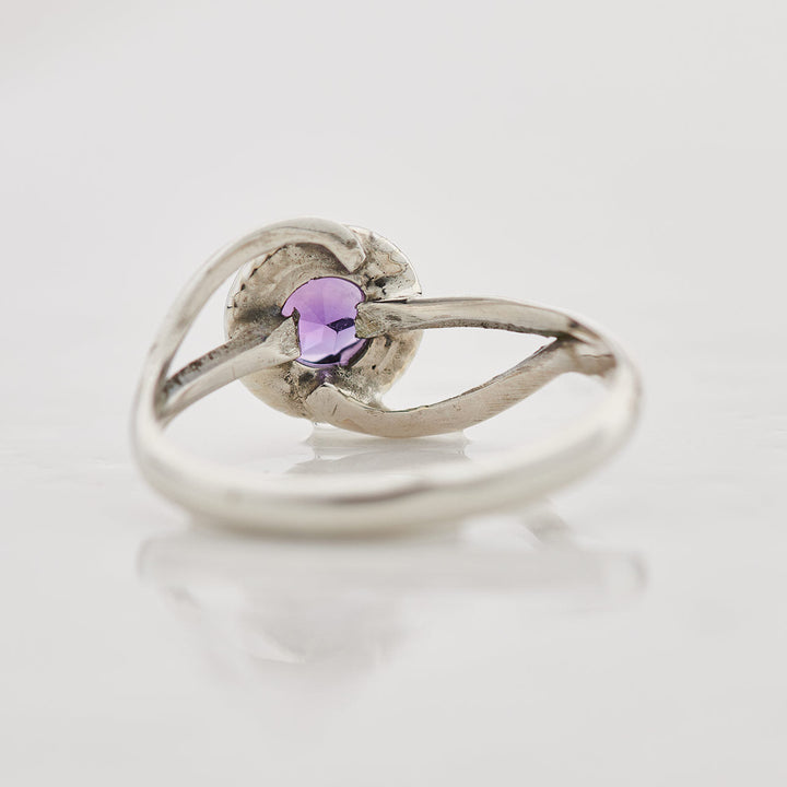 Faceted Amethyst Sterling Silver Infinity Ring