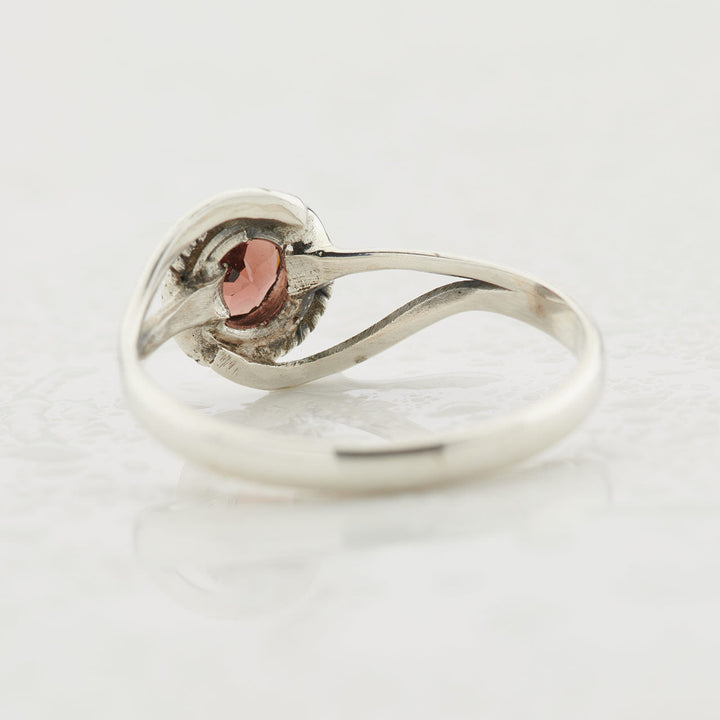 Faceted Garnet Sterling Silver Infinity Ring