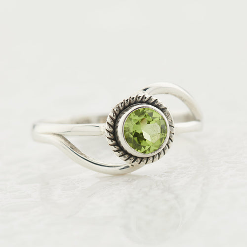 Peridot Sterling Silver Infinity Ring