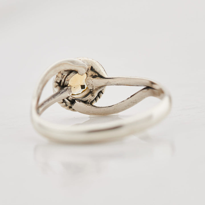 Faceted Citrine Sterling Silver Infinity Ring