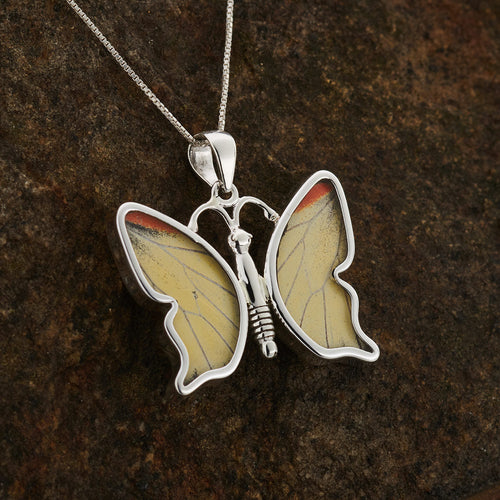 Jezebel Fine Silver Sm Realistic Btrfly Pendant