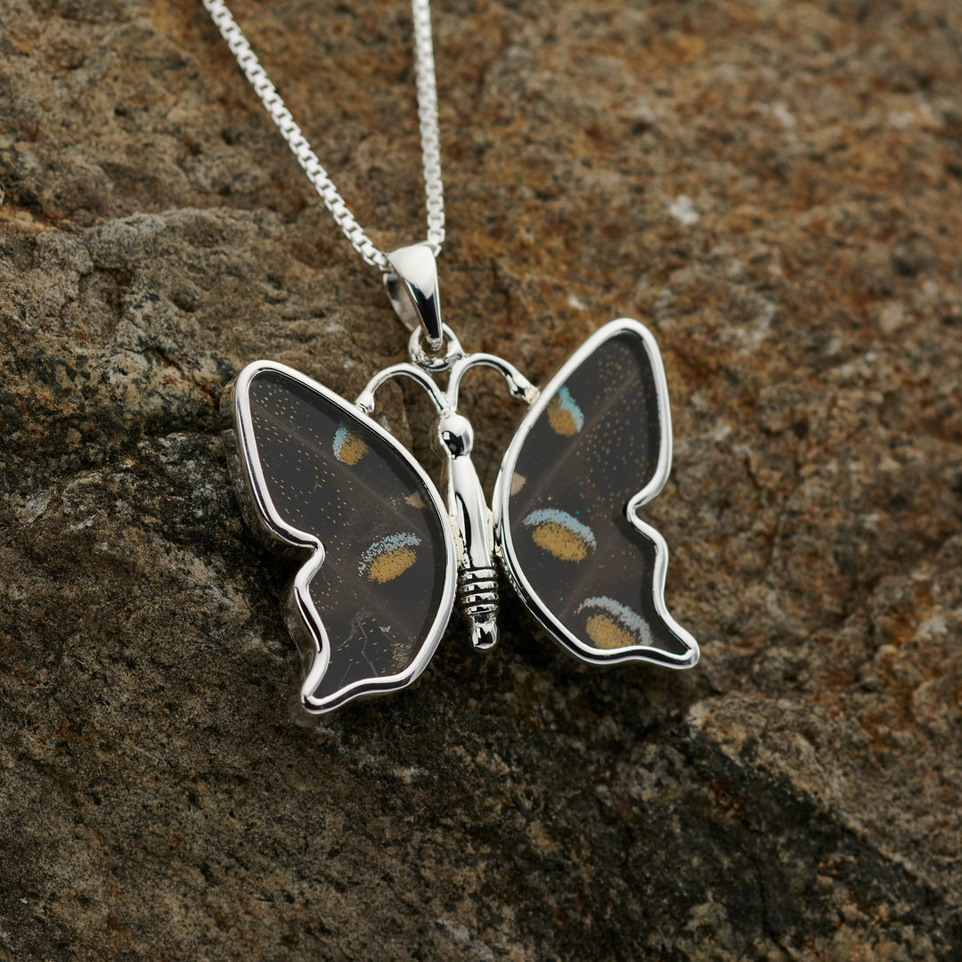 Green Banded Swallowtail Fine Silver Pendant