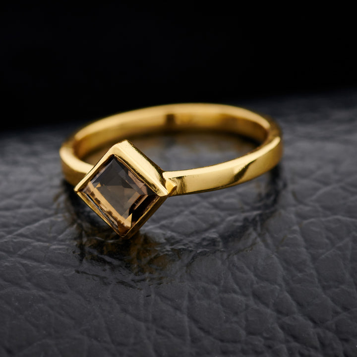 Smoky Quartz Everyday Gold Ring