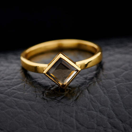 Smoky Quartz Everyday Gold Ring