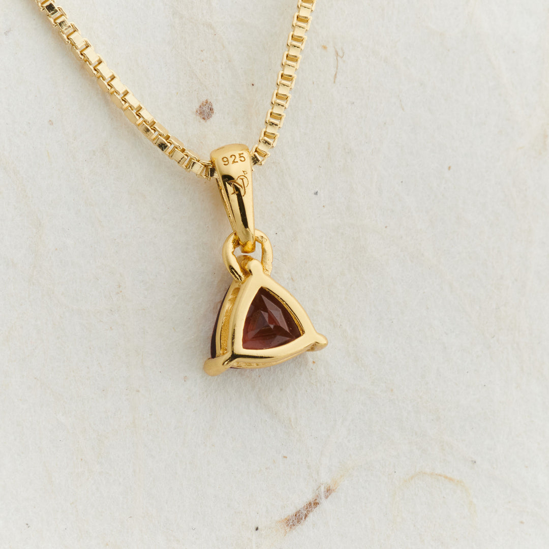 Garnet Everyday Gold Pendant