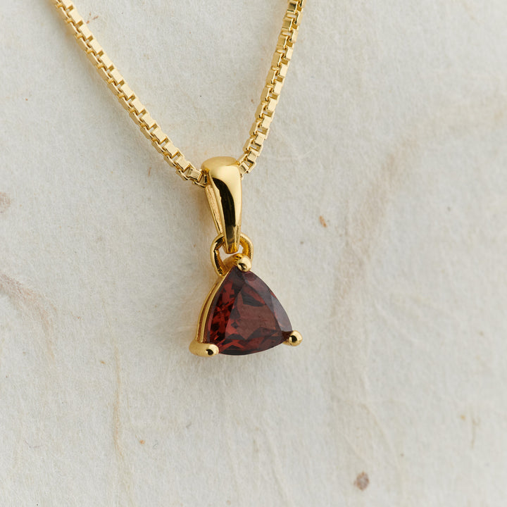 Garnet Everyday Gold Pendant