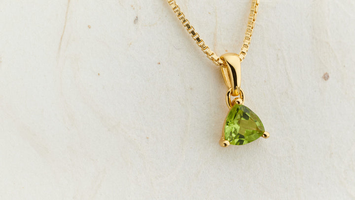 Everyday Gold Trillion Cut Peridot Necklace