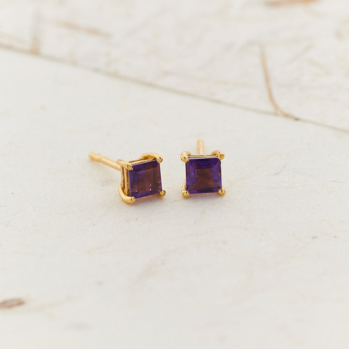 Amethyst Everyday Gold Studs