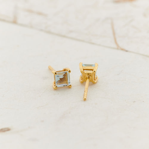 Blue Topaz Everyday Gold Studs