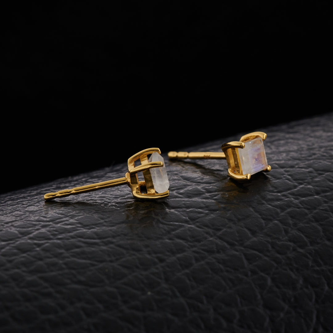 Moonstone Everyday Gold Studs