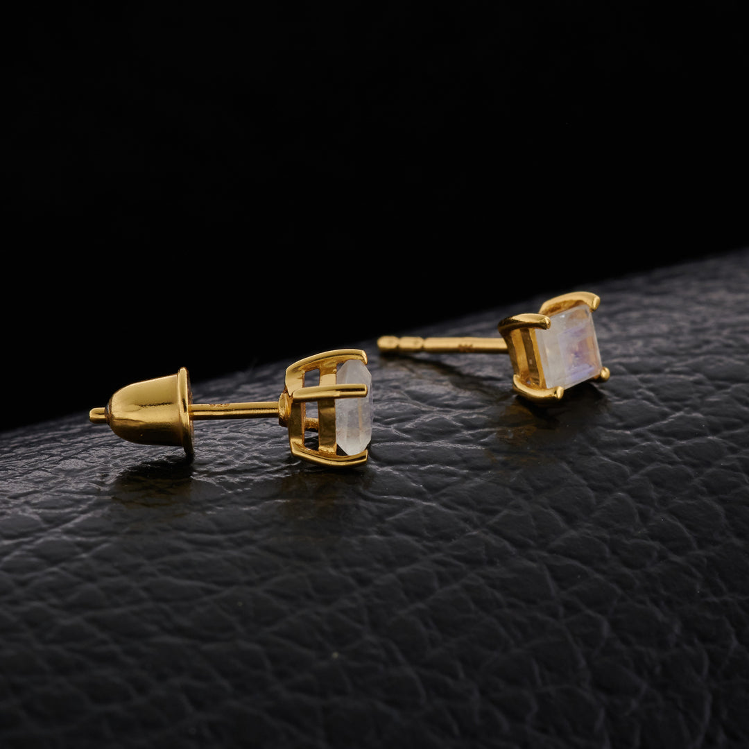Moonstone Everyday Gold Studs
