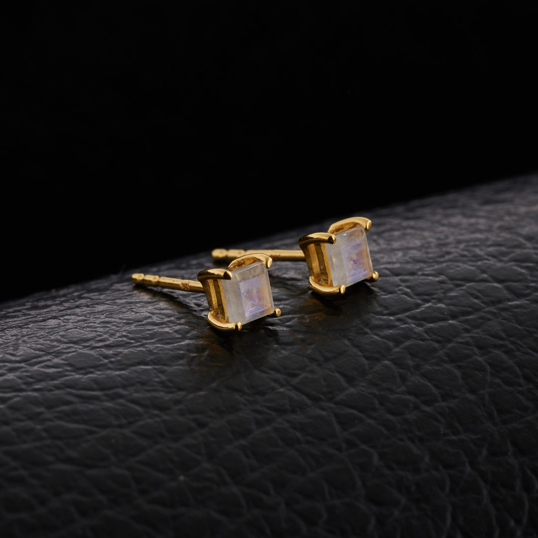 Moonstone Everyday Gold Studs