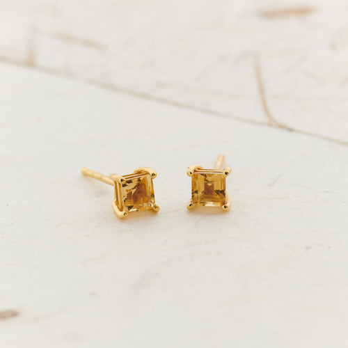 Citrine Everyday Gold Studs