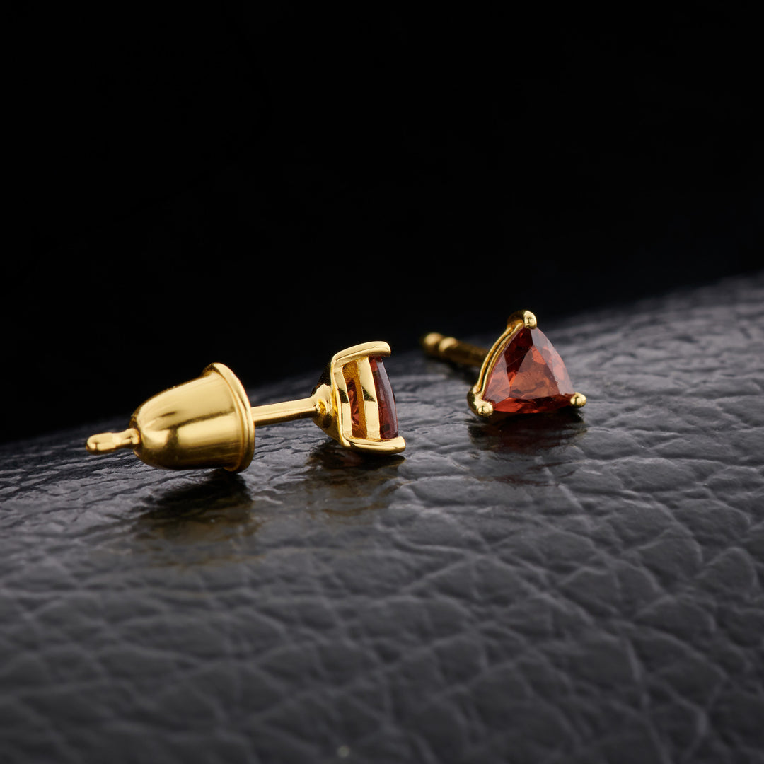 Garnet Everyday Gold Studs
