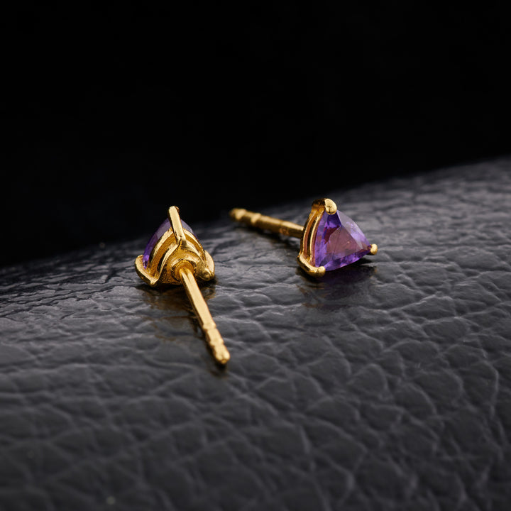 Amethyst Everyday Gold Studs