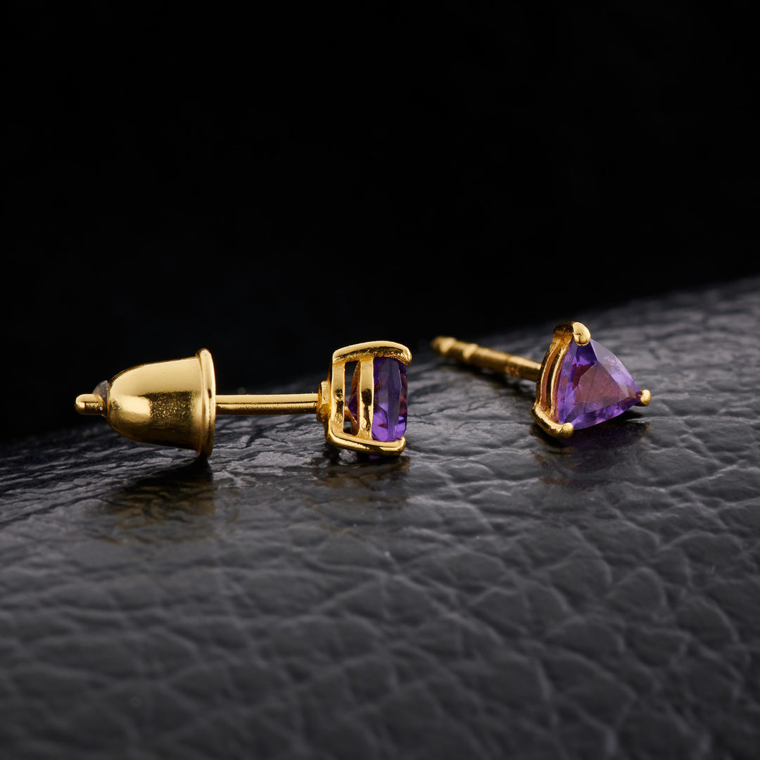 Amethyst Everyday Gold Studs