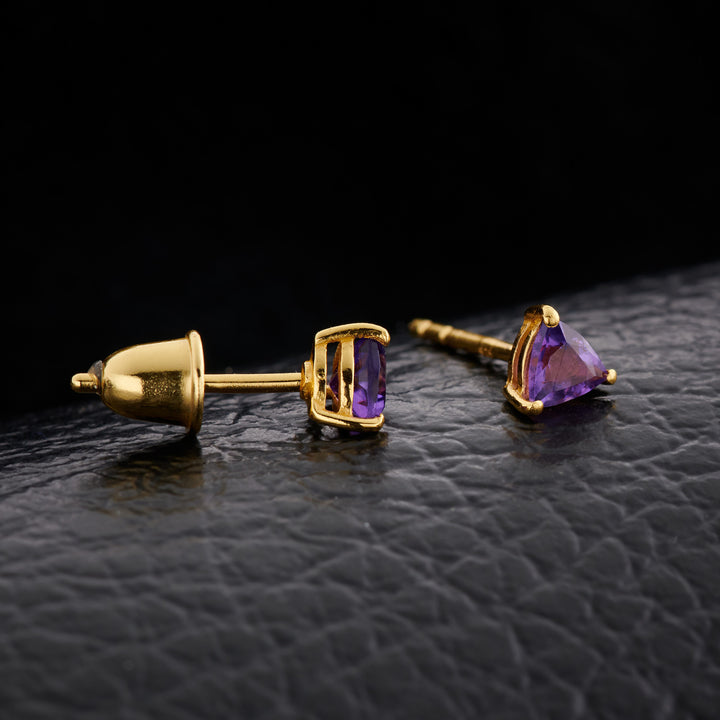 Amethyst Everyday Gold Studs