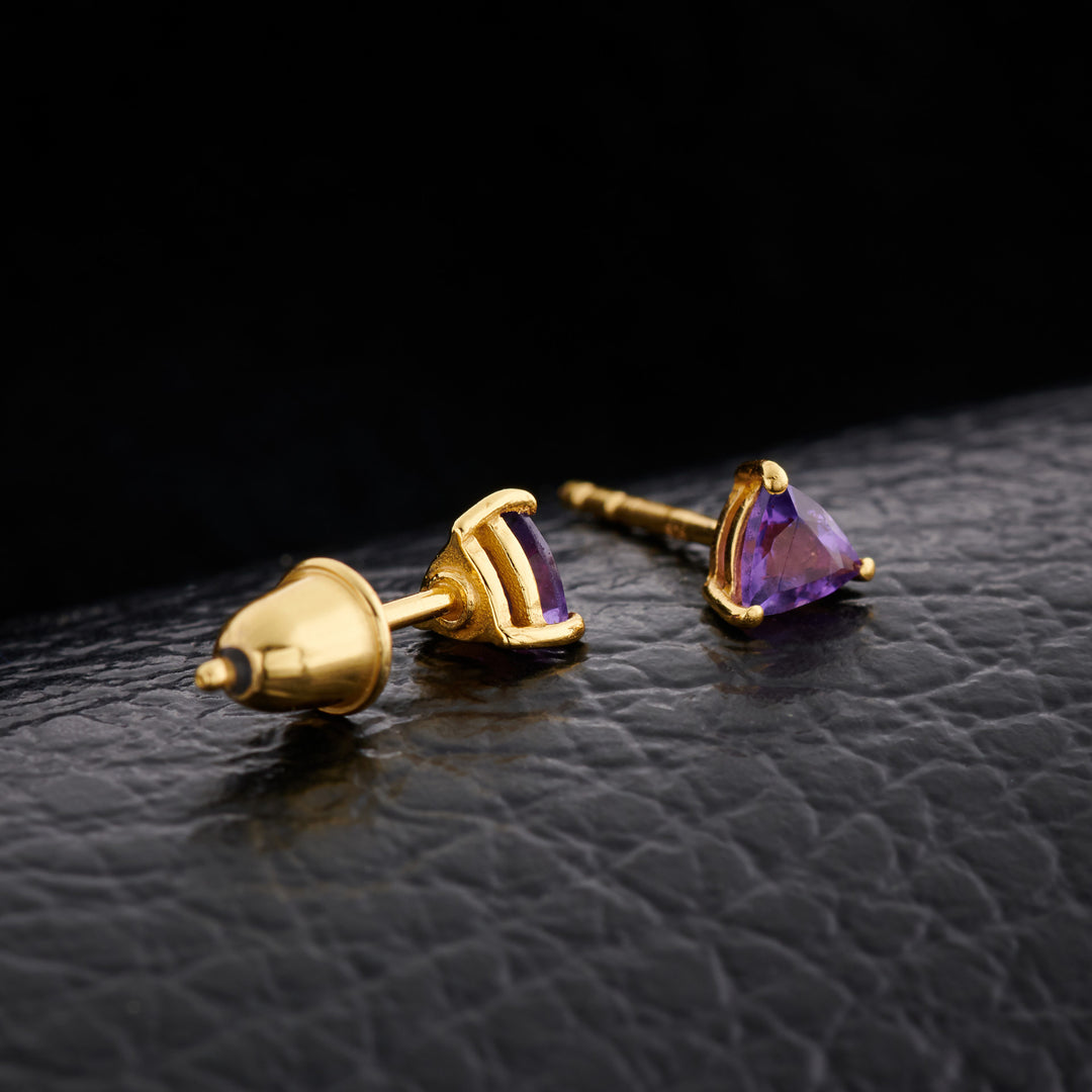 Amethyst Everyday Gold Studs