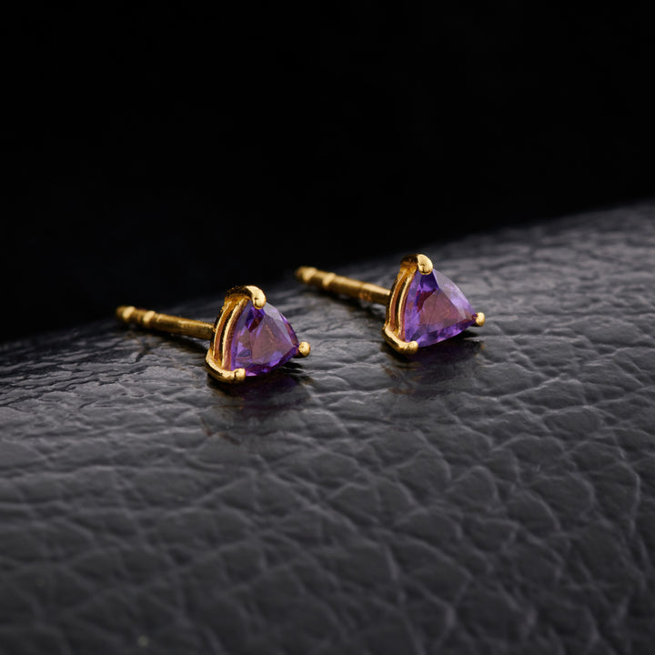 Amethyst Everyday Gold Studs