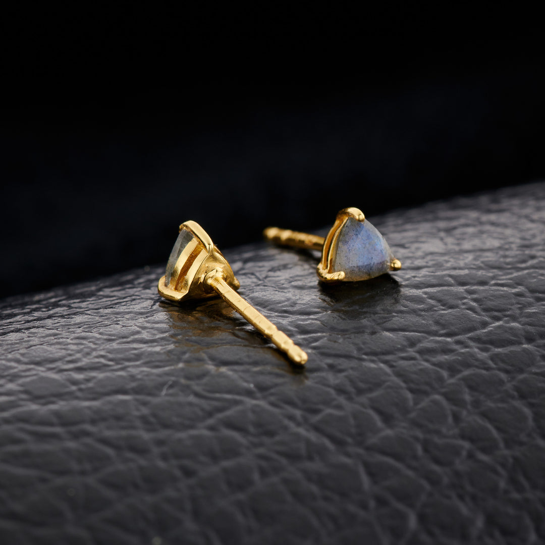 Labradorite Everyday Gold Studs