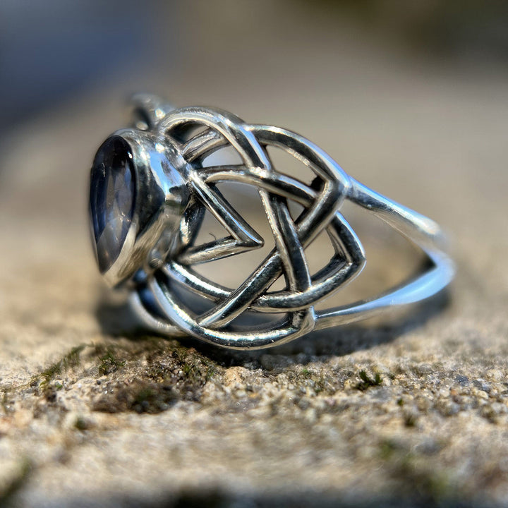 Iolite Ring Celtic Sterling Silver