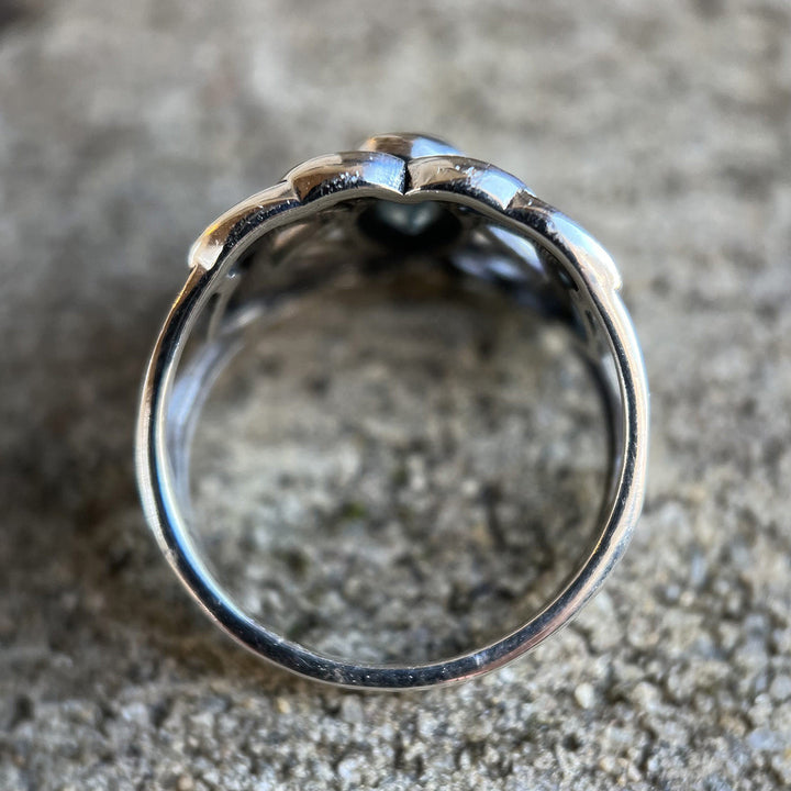 Blue Topaz Celtic Ring Sterling Silver