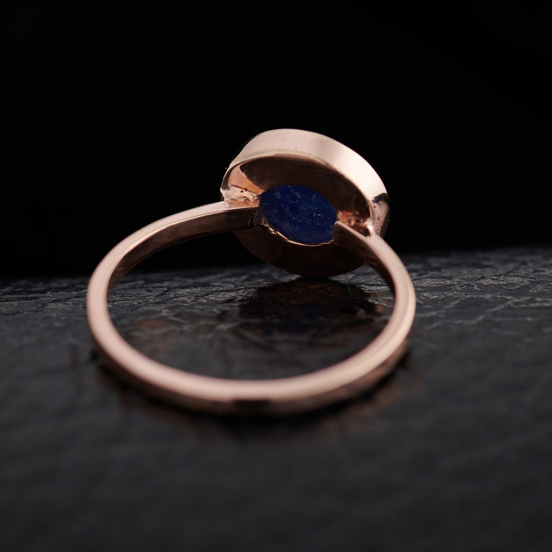 Blue Sapphire 14K Rose Gold Ring