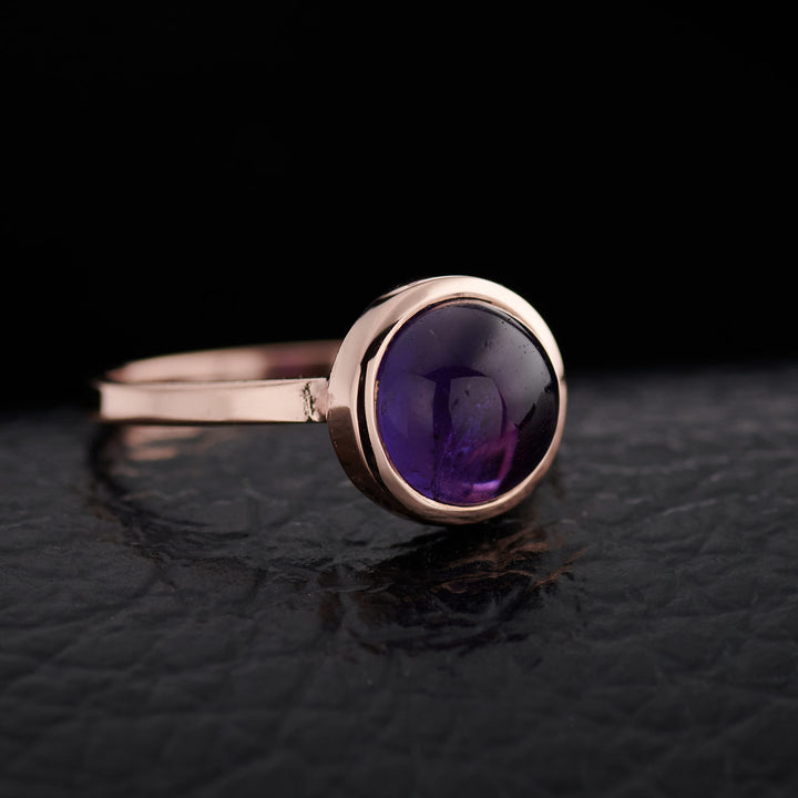 Amethyst 14K Rose Gold Ring
