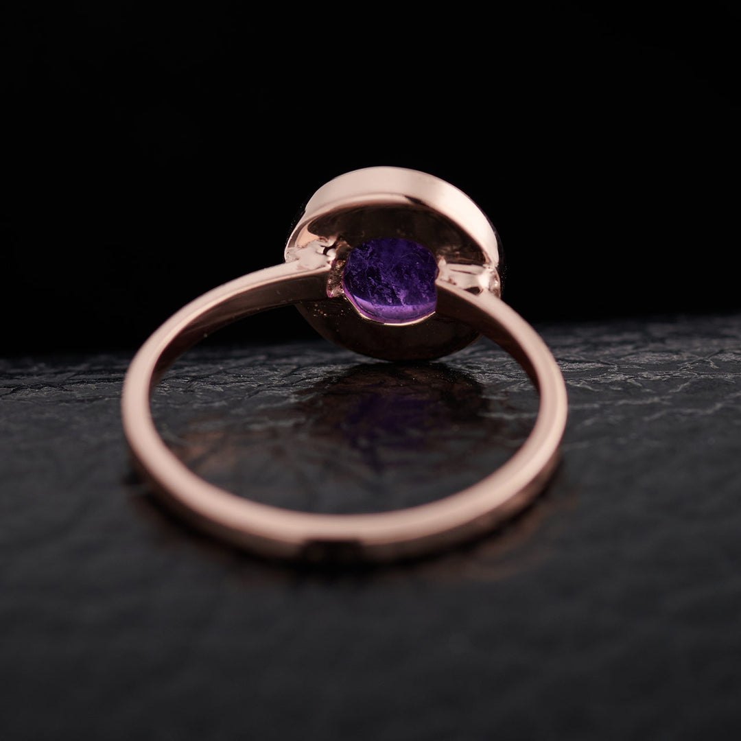 Amethyst 14K Rose Gold Ring