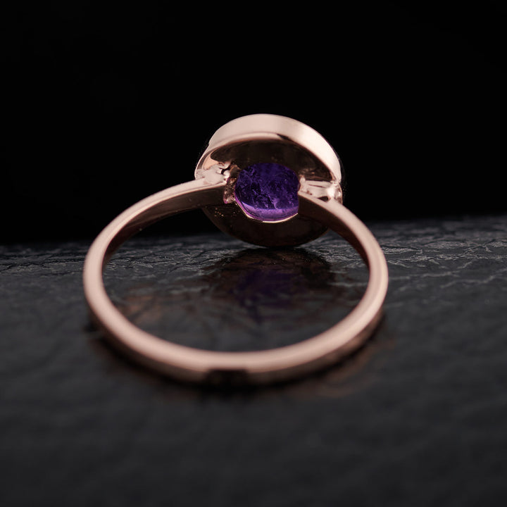 Amethyst 14K Rose Gold Ring