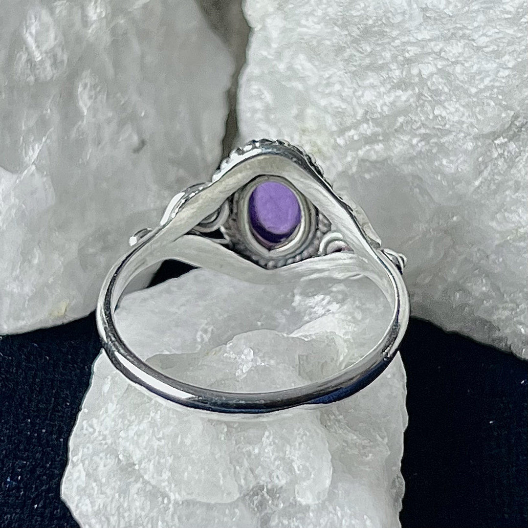 Amethyst Sterling Silver Dahlia Ring