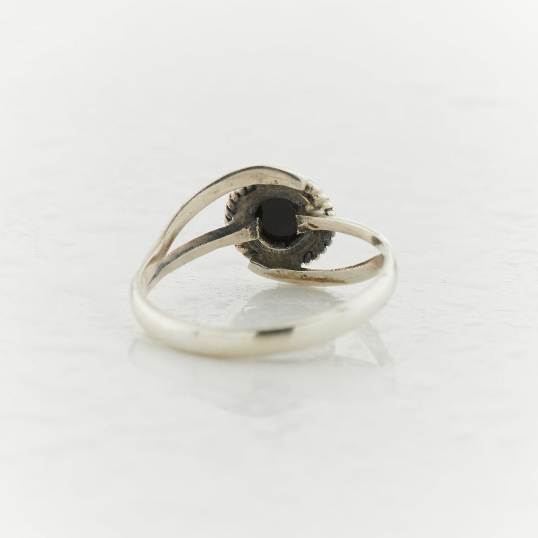 Black Onyx Sterling Silver Infinity Ring