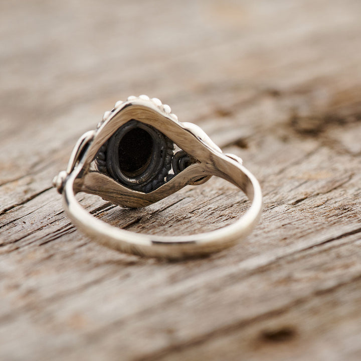 Black Onyx Sterling Silver Dahlia Ring