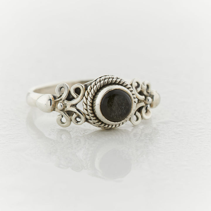 Silver Obsidian Sterling Silver Eden Ring